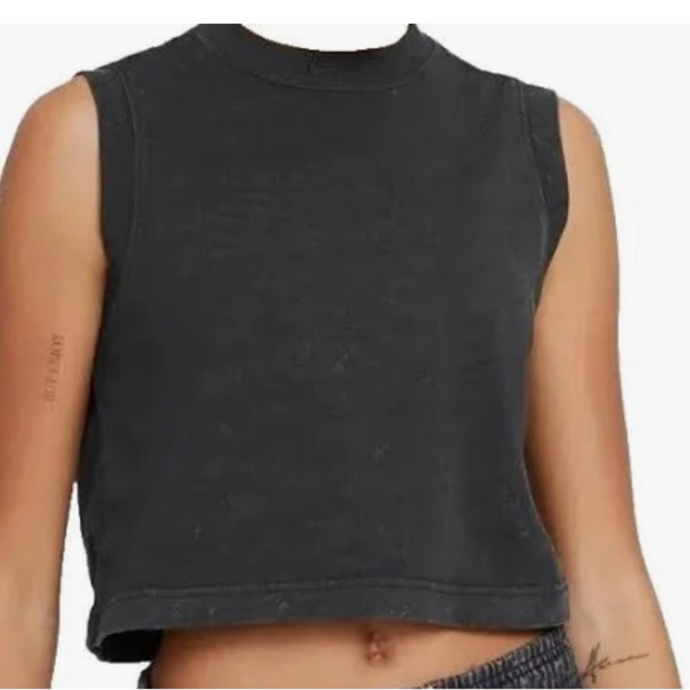 Nike Women's Sportswear Crop Acid Washed Retro Tank Top Black XL